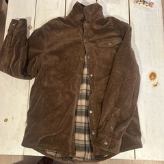 Purnell Work Wear Men’s Lined Button-Front Shacket Point Collar Brown Sz M