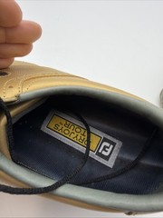 Foot-Joy DryJoys Mens Gold Purdue Shoes, Soft Spikes, Size 12