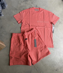 Fear of God Essentials Set Shirt & Shorts Coral Size: S