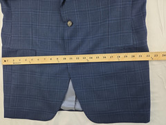 Jack Victor Loro Piana Wool Blazer Blue Windowpane Plaid Sport Coat Size 42L
