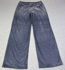 NEW Mila Rosabella Women’s Size L Pull On Faux Jeans Pants Wide Leg Stretchy