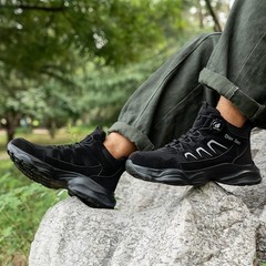 Men Work Boots Safety Shoes Anti-puncture Indestructible Steel Toe Shoes
