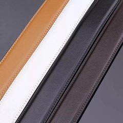 Genuine Leather Mens Ratchet Belt Belts For Men Adjustable Automatic Buckles