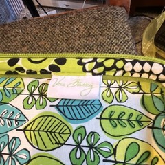 Vera Bradley Green Blue Floral Quilted Crossbody Bag Zip Detachable Strap