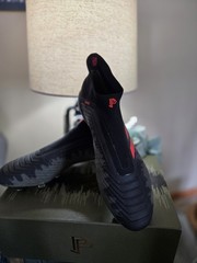 adidas Predator 18+ FG Soccer Cleats Black/Red Camo CM7870 Slip-On