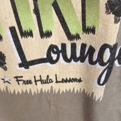 Denises Tiki Lounge T-Shirt Denise M Olive Green Khaki Black Tropical Hula