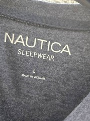 Nautica Regular Fit Pajama Long Sleeve T-Shirt Men’s L Navy Crewneck Pullover