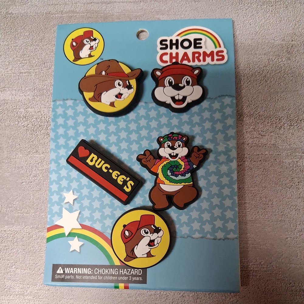 NEW Buc-ee’s SHOE CHARMS Set Of 5 – Great for Crocs and Bags – Bucees Beaver 🦫