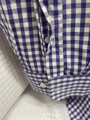 Roundtree & Yorke 100% Cotton Button Down Shirt. Purple Gingham Size 3 X LS(6)