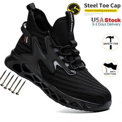 Mens Lightweight Indestructible Work shoes Sports Steel Toe Safety Shoes Sneaker