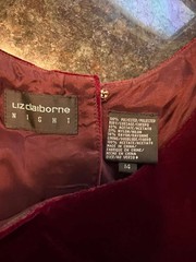VTG Liz Claiborne Dress 14 NWT Burgundy Velvet Satin Maxi Gown Bridgerton 1990s