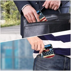 Credit Card Holder Wallet for Women Men RFID Blocking Small American Flag