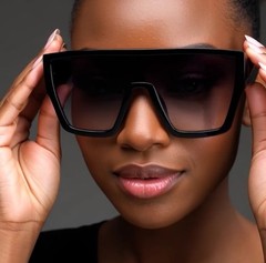 OVERSIZED THICK BOLD SQUARE TRENDY SUNGLASSES RETRO DESIGNER FASHION OUTDOOR NEW