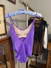 Vintage Valentino Women’s Purple Solid 1-Piece Swimsuit Spaghetti Straps Size 4