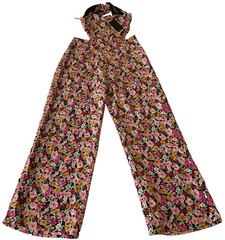 Fashion Union Jumpsuit Womens Size 8 Multicolor Floral Black Lined Cut Out Waist