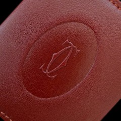 Must de Cartier Bordeaux Leather Wallet-Style Bifold Photo Holder – New In Box