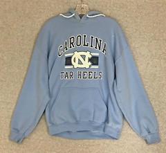 UNC North Carolina Tar Heels Hoodie Mens Large Blue Fleece Sweatshirt NCAA