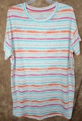 L – XL Secret Treasures Dorm Sleepshirt Women’s Plus Size Colorful Stripes