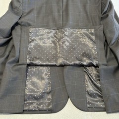 Indochino Wool Sport Coat 44S Navy Windowpane Blazer 2 Button Notch Lapel Modern