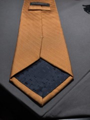 Eddy Monetti – Solid Orange Silk Tailored Tie Made in Italy