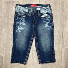 Baby phat women’s vintage jeans Low rise capri jeans red & white stitching