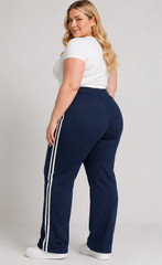 Avia Womens Pants Size XXL (20) Dark Navy Activewear Track 30.75″ Inseam Elastic