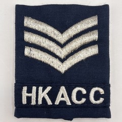 Hong Kong Air Cadet Corps Sergeant 3 Silver Chevrons, Camo, AAFC Rank Slides