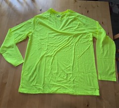 Athletic Works Shirt Performance Blend Large 42-44 Long Sleeve SZ L neon acid
