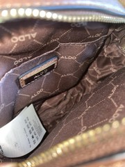 ALDO Brown Bear Face Round Crossbody Bag with Crossbody Strap, Zip Closure