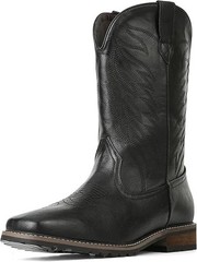 femflame Cowboy Boots for Men Square Toe Embroidered Mens Cowboy Boots Distresse