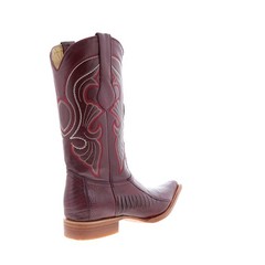 Los Altos Ostrich Leg Boots XXX-Toe Mens Burgundy Wide Cowboy Western Boots