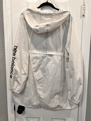 New Balance Men’s Hooded Full-Zip Windbreaker Jacket White 3X Big & Tall