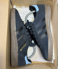 adidas Handball Spezial Low Top Suede Black/Blue/Gold Lace-Up GY5212 w/box