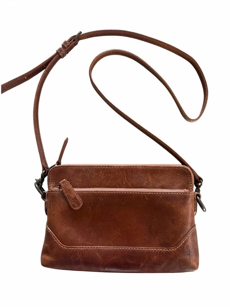 FRYE Melissa Brown Leather Crossbody Bag Purse Small