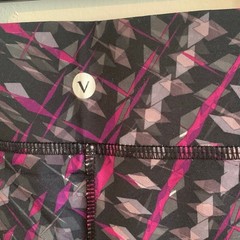 Velocity Geometric Print High-Waist Pocket Leggings Size M Black/Magenta