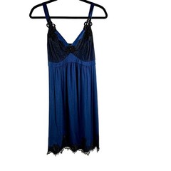 Soma Black Velvet, Midnight-blue Lined Full-Length Robe & Nightgown Set NWT/NWOT