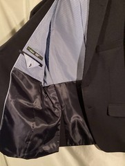 Men’s Haggar Blazer 38Short Navy Blue In Motion Tailored Fit Sport Coat #HJ10337