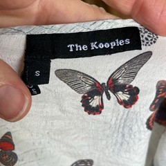 The Kooples Women’s Lace Up Butterfly Print Top 100% Silk Size S