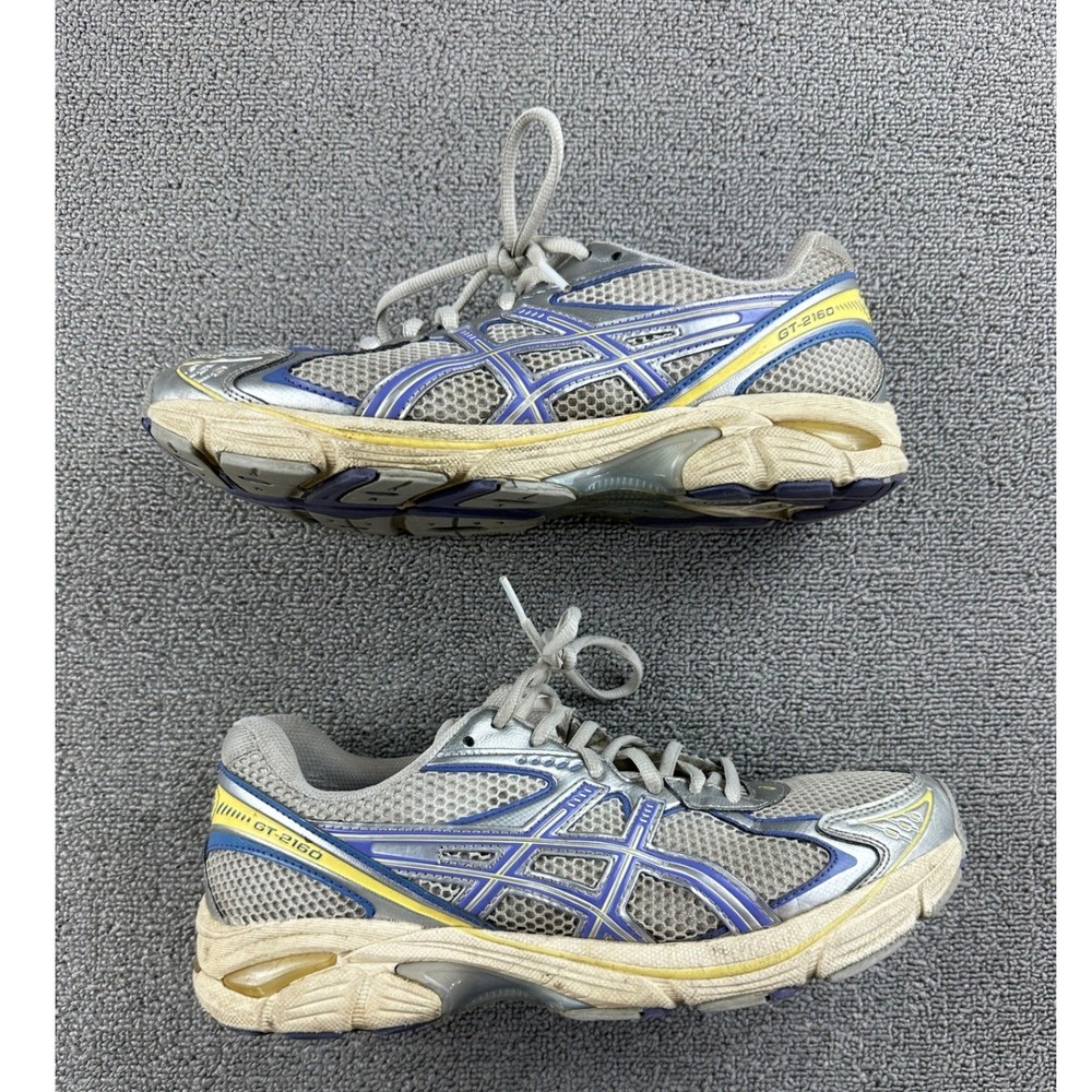Asics GT-2160 Running Shoes Men US 9 Silver Blue Gel Cushioning Mesh 1203A275