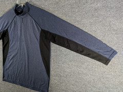 Spyder Active Mock Neck Shirt Mens Large Blue Black Long Sleeve Athletic