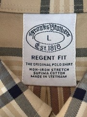 Stretch Supima® Cotton Non-Iron Twill Polo Button Down Collar, Tartan Shirt