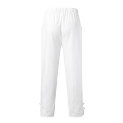 Men’s Summer Cotton Linen Drawstring 3/4 Length Pants Casual Baggy Capri Shorts