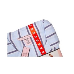 Victoria’s Secret Pajama Set Women L Light Blue Striped Sleepwear