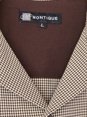 Montique Vintage Men’s Large Leisure Suit. Brown Hounds Tooth Pocket Buttons