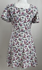 Vtg D.B.Y.Ltd. Y2K Mini Dress Sz 11 Multicolor Floral Flutter Slvs Fit And Flare