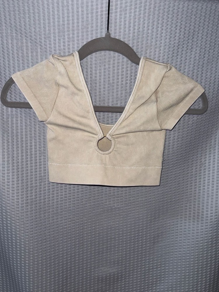 Aerie Ribbed O-Ring Cutout Crop Top