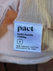 Pact 100% Organic Cotton Lightweight Long Sleeve Apricot Ophelia Shirt Sz M