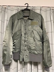 90s ALPHA CWU-45P Flight Jacket M Made in USA Olive Khaki