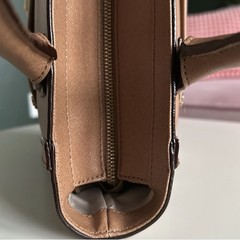 Isaac Mizrahi Valerie Saffiano Leather Satchel Bag in Camel – New, never used!
