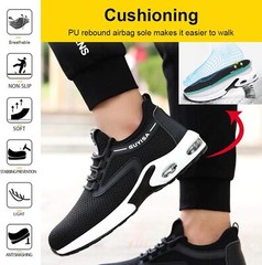 Safety Shoes Men Work Sneakers Indestructible Steel Toe Shoes Protective Boots